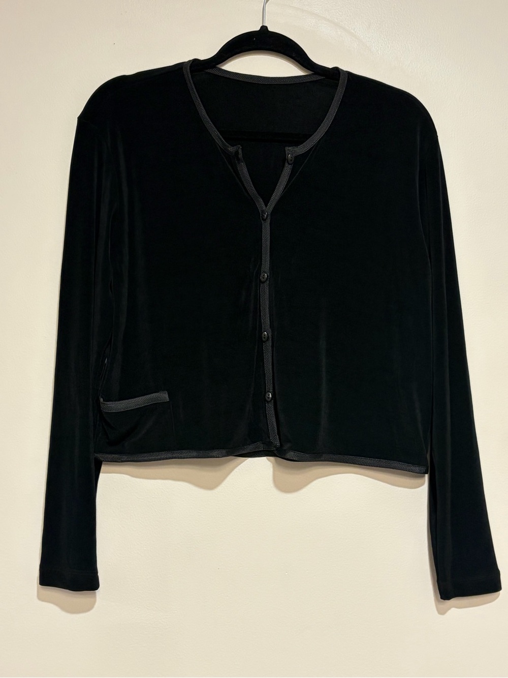 Flax by Jeanne Englehart | Cropped acetate button down cardigan Women’s size S